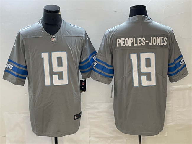 Men's Detroit Lions #19 Donovan Peoples-Jones Grey Vapor Untouchable Limited Stitched Jersey